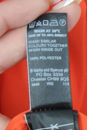 Marks & Spencer Women’s Orange V-Neck Blouse, Size 10