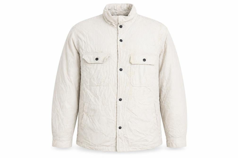 H&M Men's Beige XL Relaxed Basic Corduroy Jacket