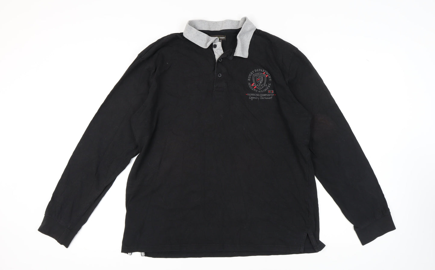 Atlasformen Men's Black XL Long Sleeve Polo Shirt