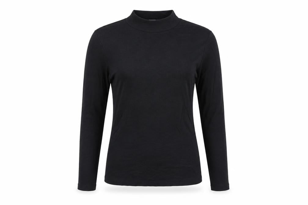 VILA Women's Black Blouse, Roll Neck, Size M, Basic Style