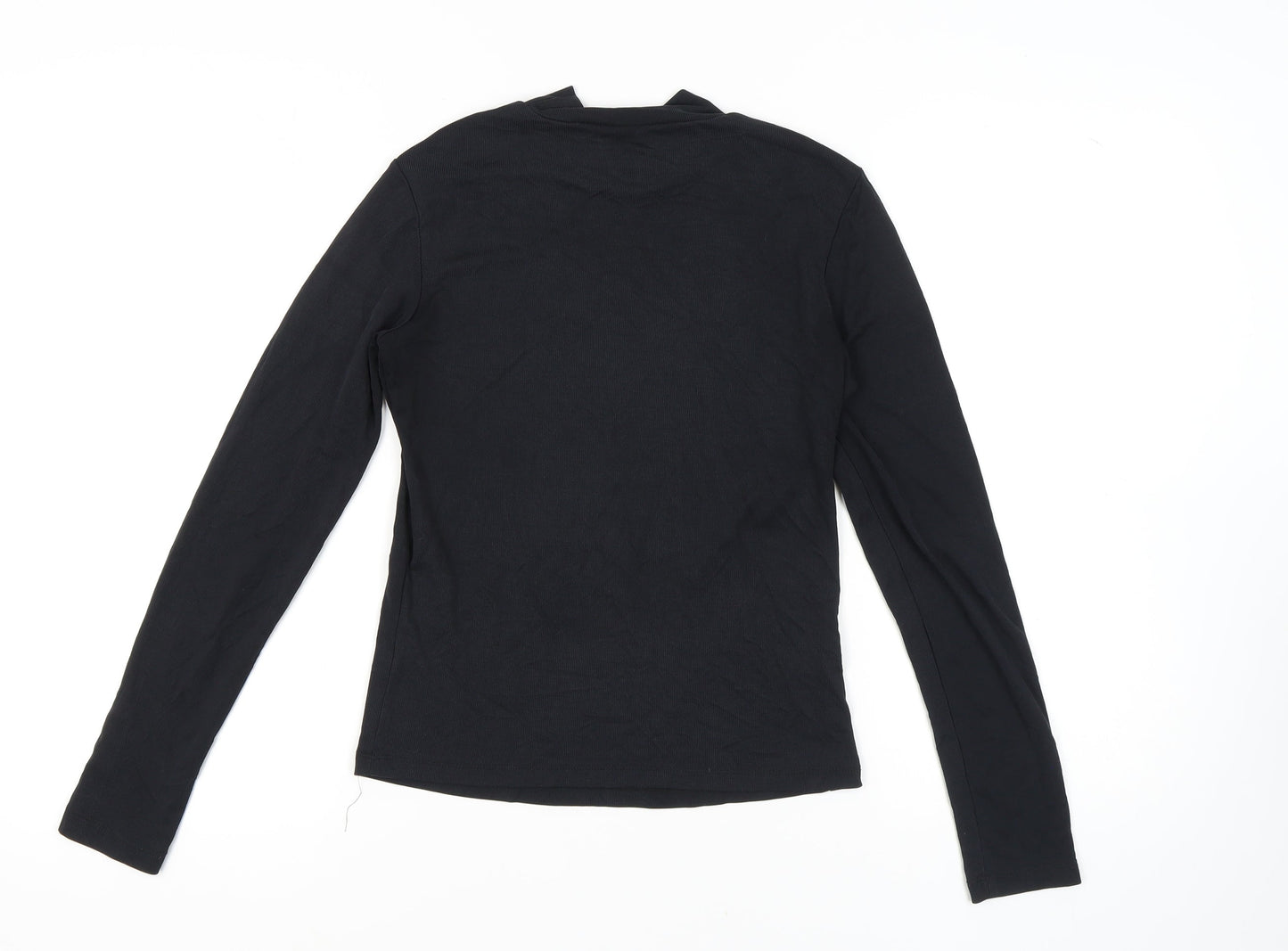 VILA Women's Black Blouse, Roll Neck, Size M, Basic Style
