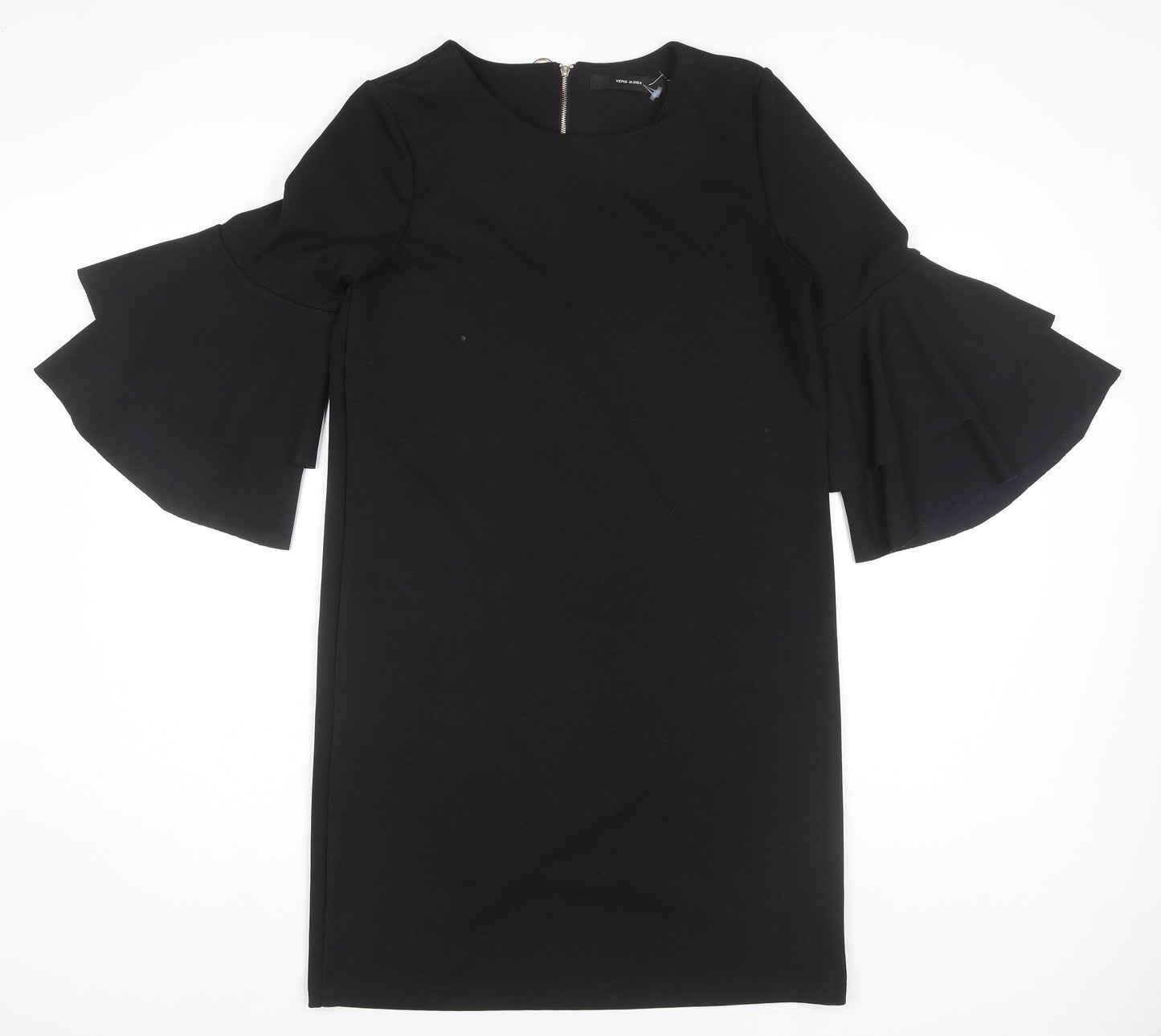 Vero Moda Women's Black Shift Dress M 3/4 Sleeve Casual