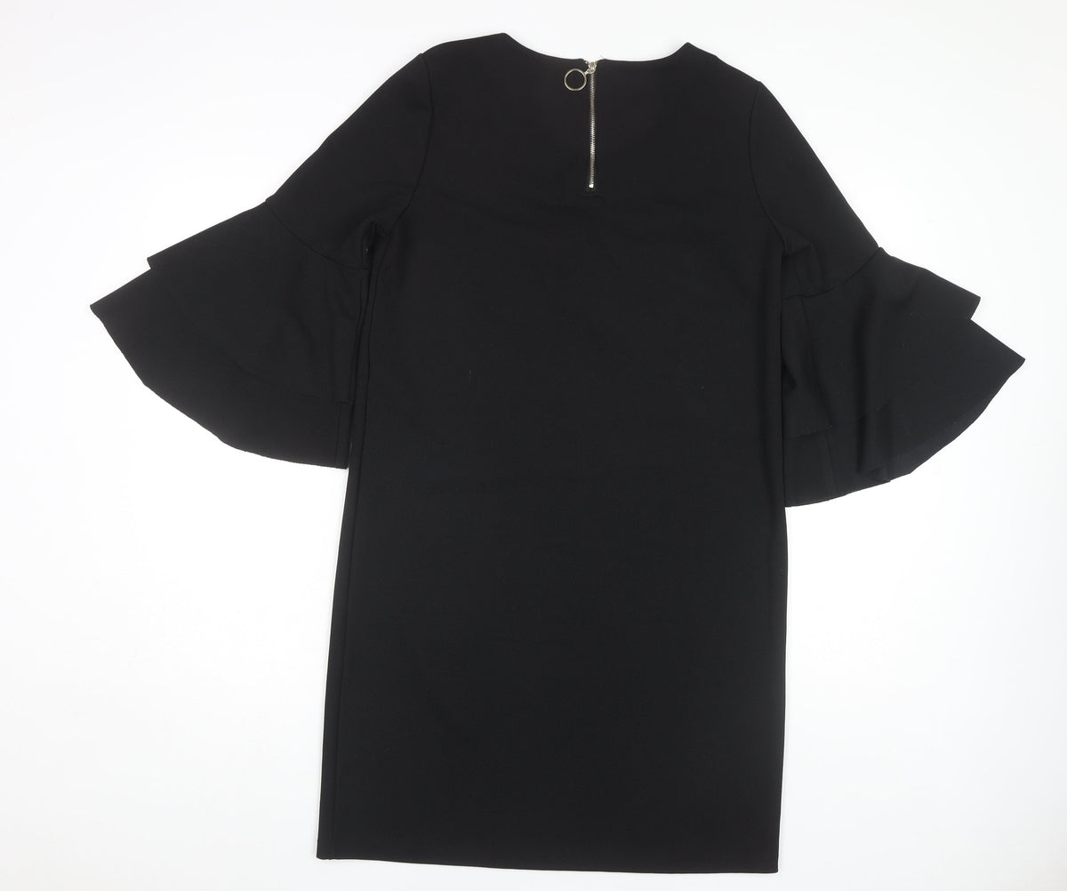 Vero Moda Women's Black Shift Dress M 3/4 Sleeve Casual