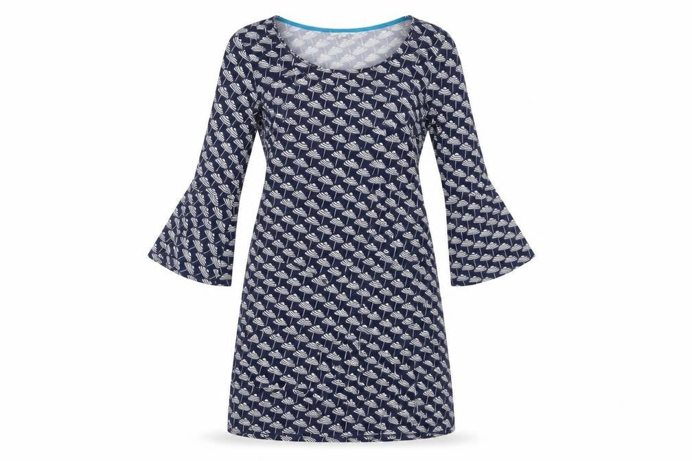Boden Women's Blue Geometric Dress Size 8 Jersey