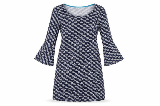 Boden Women's Blue Geometric Dress Size 8 Jersey