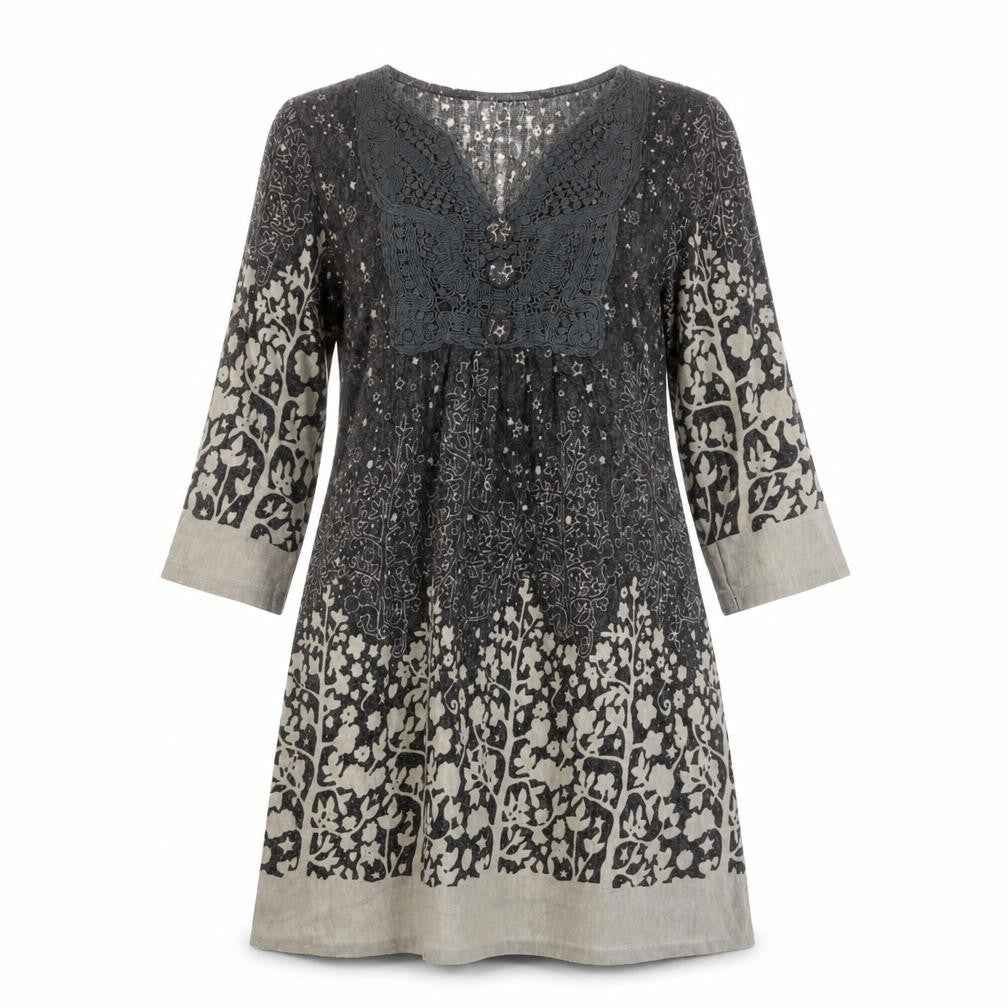 Apricot Women's Grey Floral Knit Dress Size S Casual