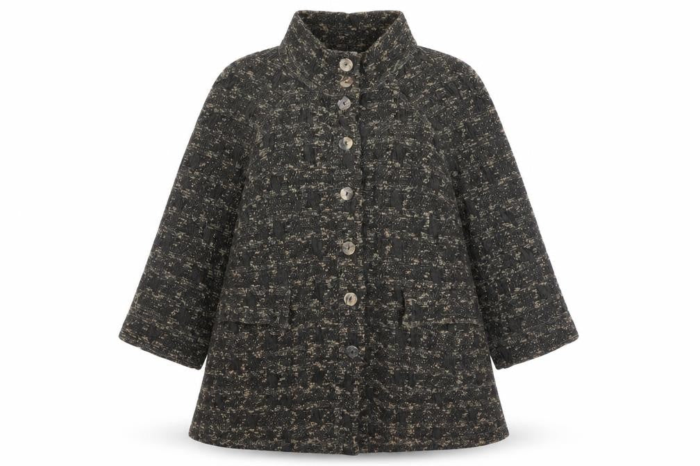 Bella Donna Women's Black Check Mid-Length Coat