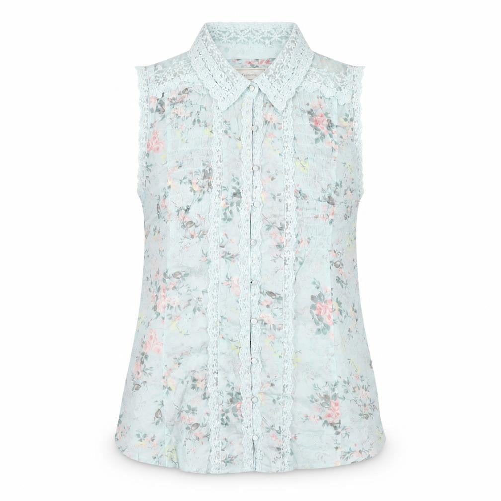Cream Women's Floral Blouse - Size 12, Multicoloured