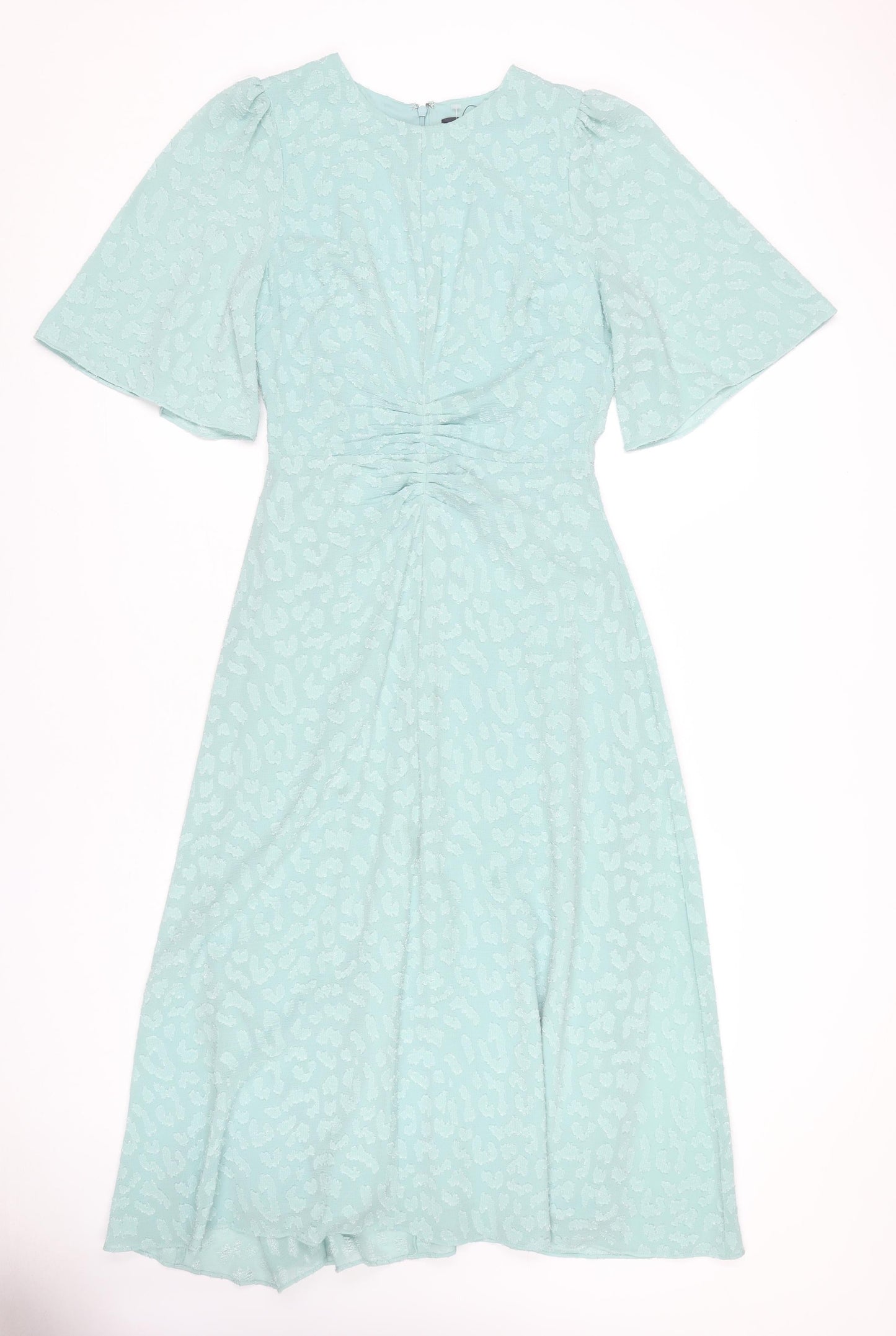 Marks and Spencer Women's Green Ruched Dress Size 8