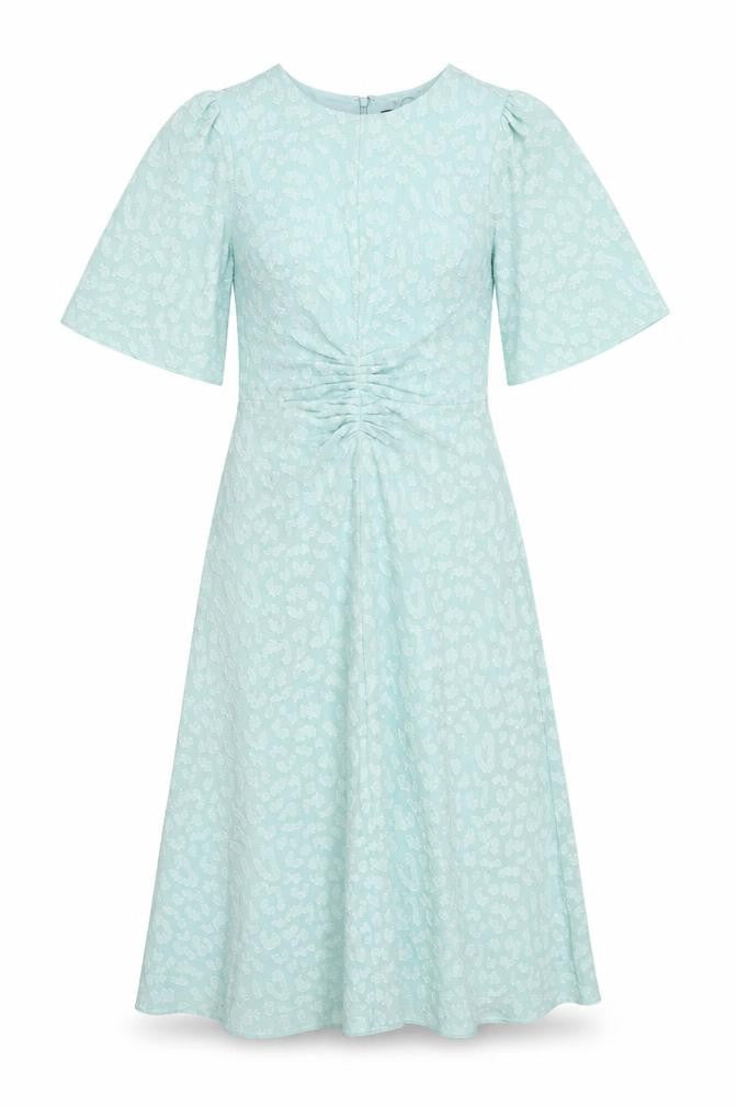 Marks & Spencer Women's Green Ruched Dress Size 8