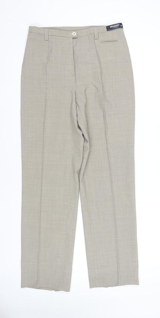 Michele Women's Beige Straight Trousers Size 12