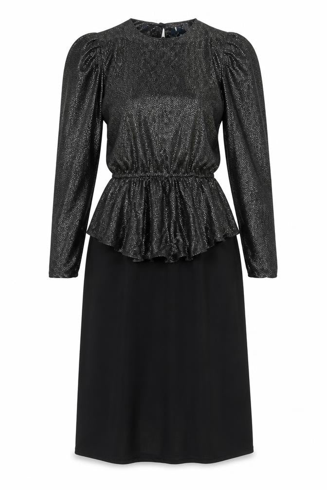 C&A Women's Black Peplum Cocktail Dress, Size 12