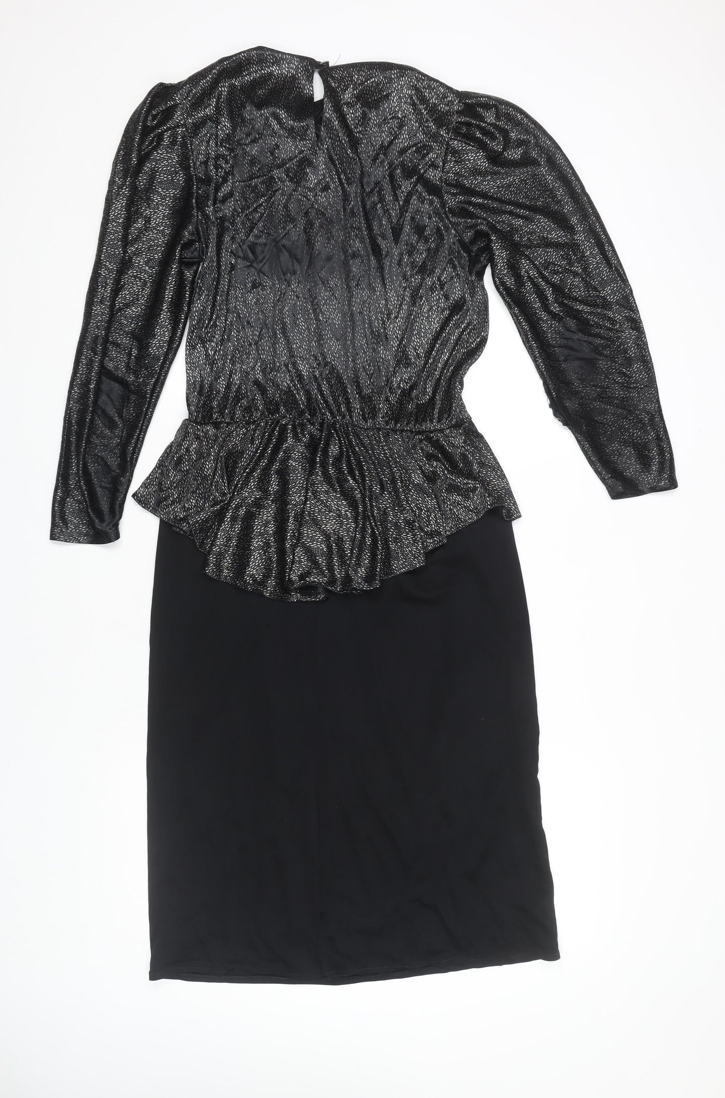 C&A Women's Black Peplum Cocktail Dress, Size 12