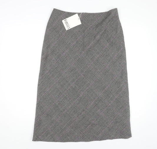 Marella Women's Grey Check Midi Pencil Skirt - Size 12
