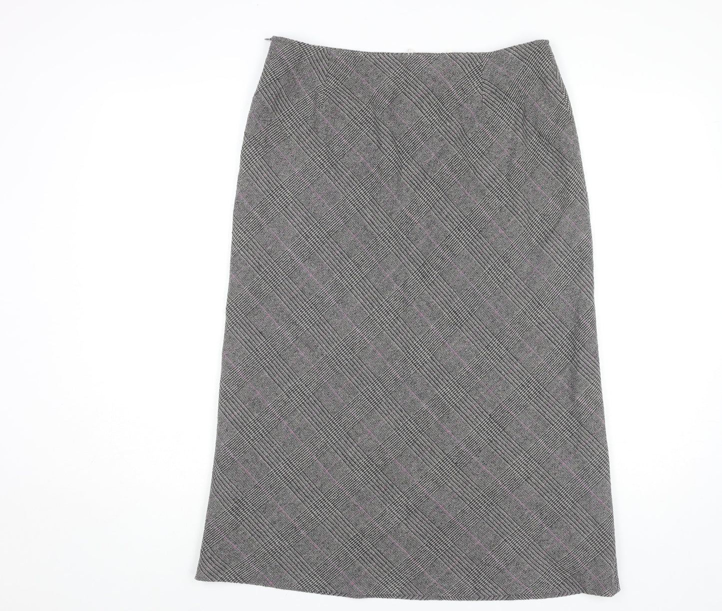 Marella Women's Grey Check Midi Pencil Skirt - Size 12