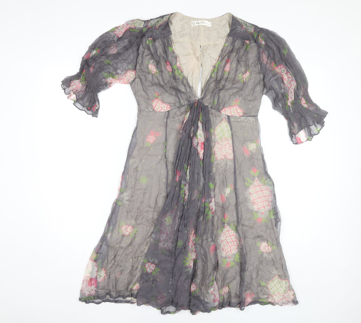 Topshop Women's Multicoloured Floral A-Line Dress, Size 10