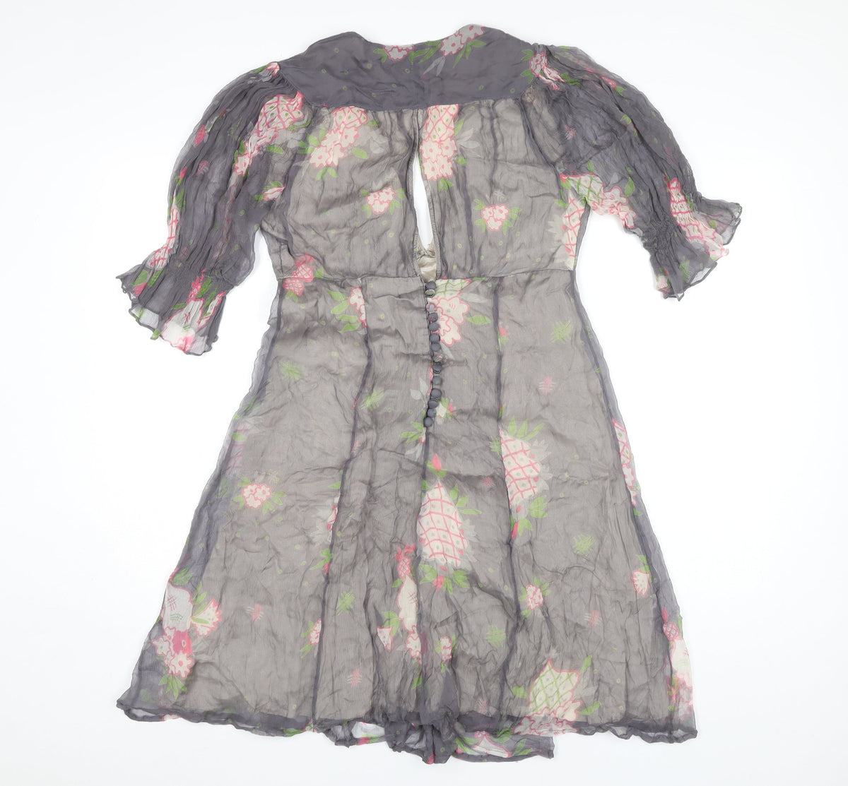 Topshop Women's Multicoloured Floral A-Line Dress, Size 10