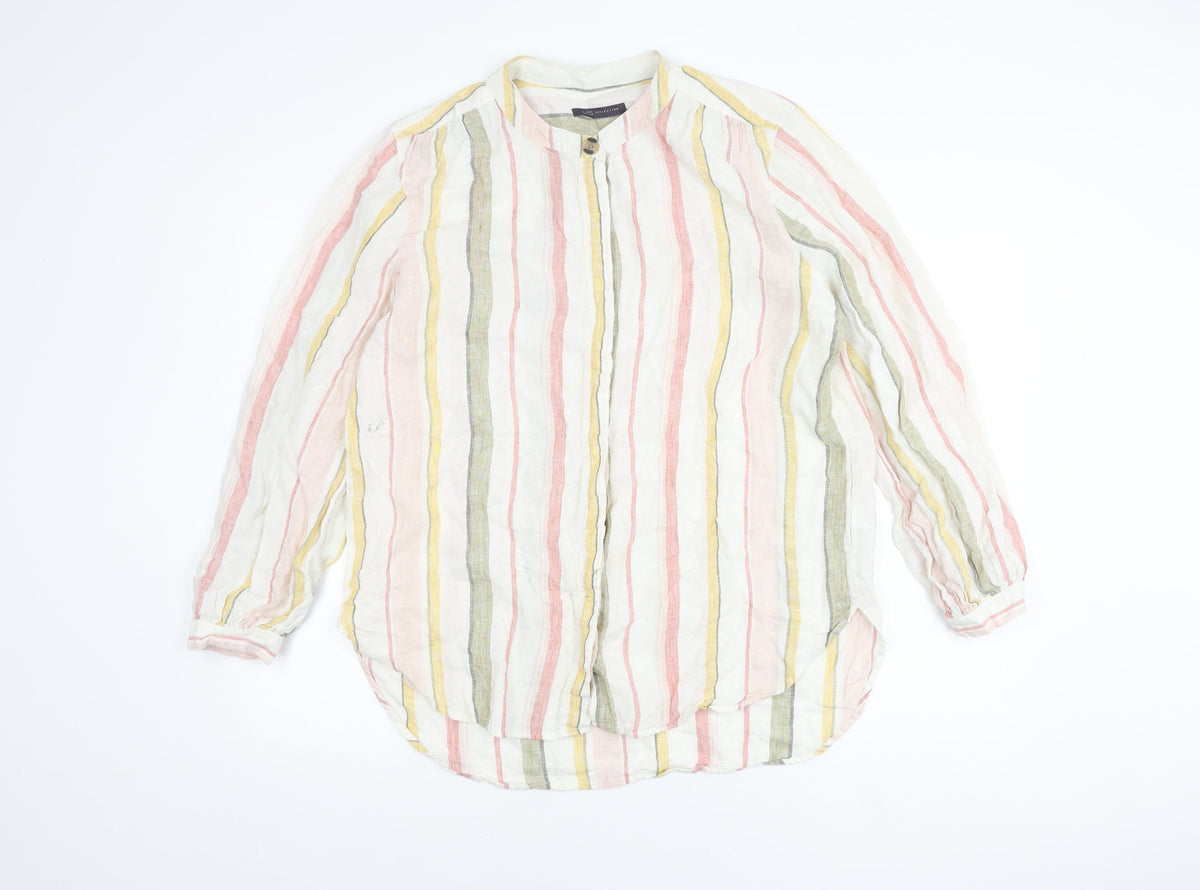 Marks & Spencer Men's Multicoloured Striped Shirt Size 16