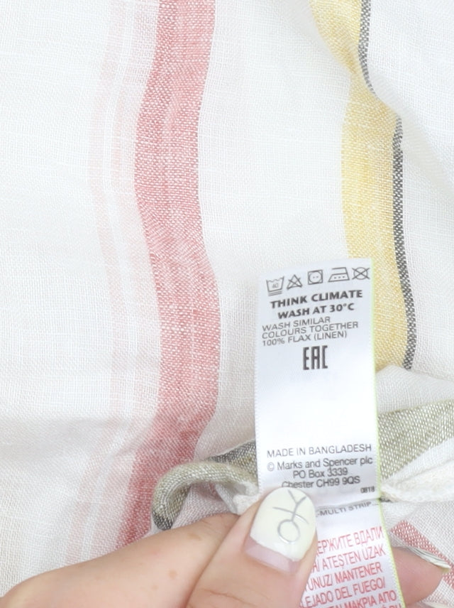 Marks & Spencer Men's Multicoloured Striped Shirt Size 16