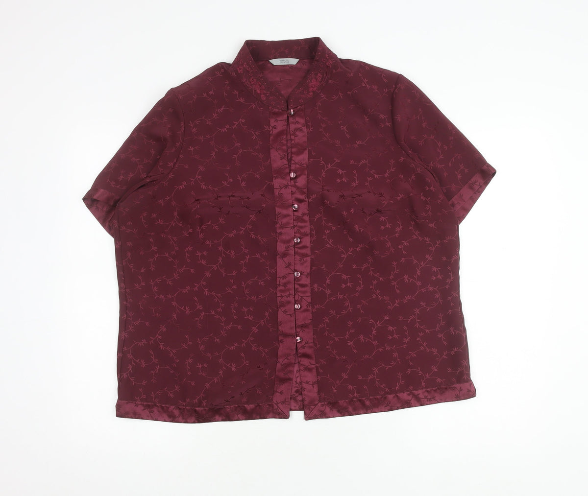 Marks & Spencer Women's Red Floral Blouse, Size 18