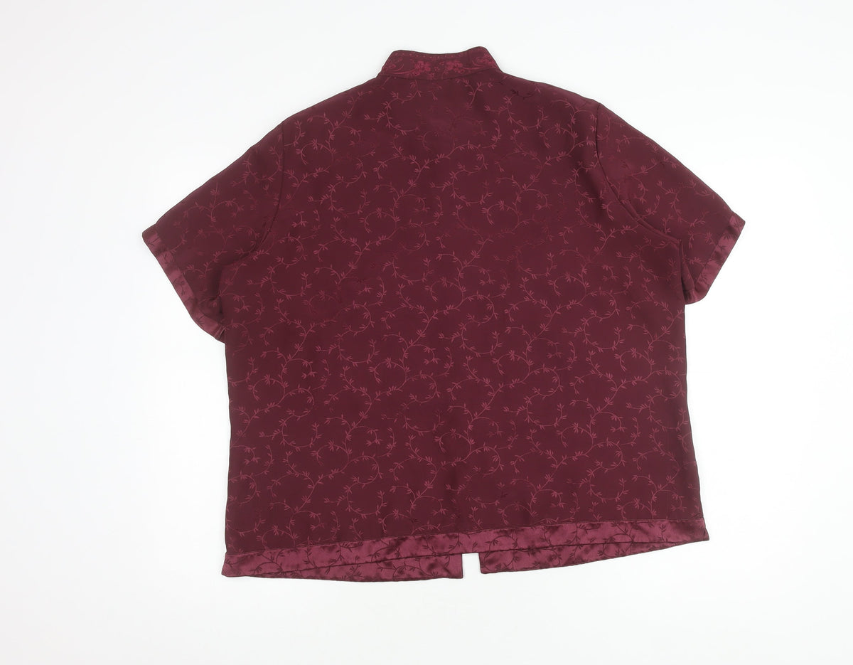 Marks & Spencer Women's Red Floral Blouse, Size 18