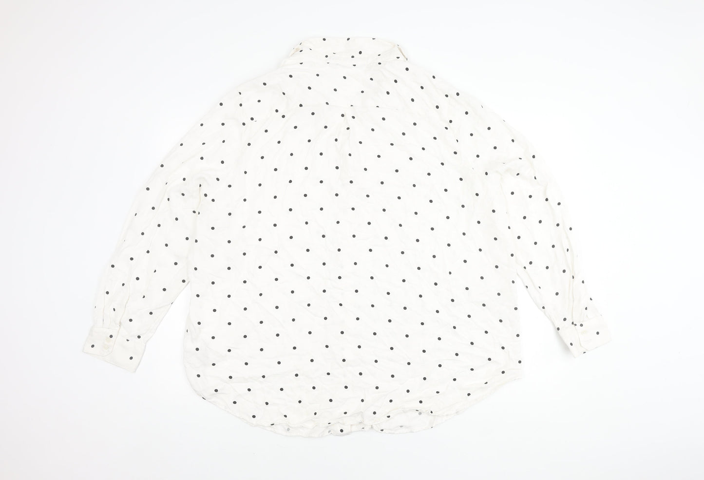 Marks & Spencer Women's Ivory Polka Dot Button-Up Shirt UK 22
