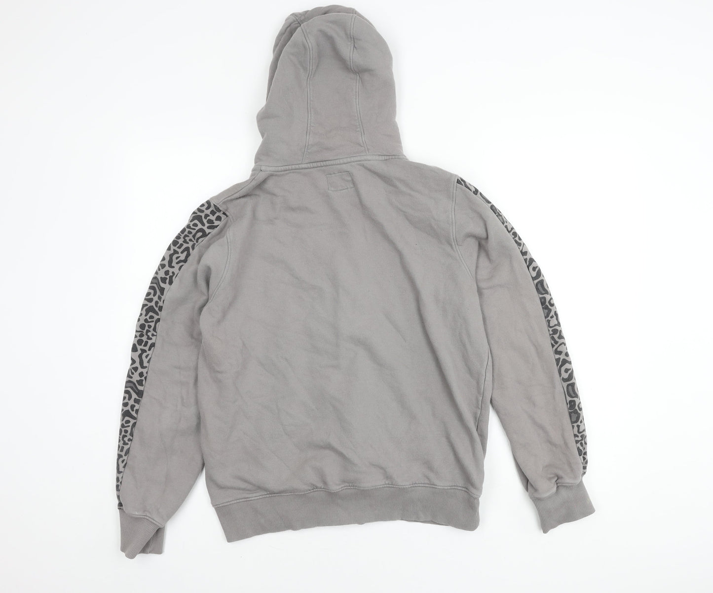 Fluid Women's Grey Animal Print Hooded Jacket, Size 16