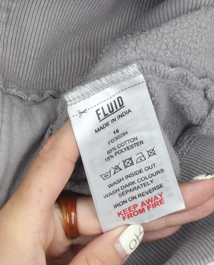 Fluid Women's Grey Animal Print Hooded Jacket, Size 16