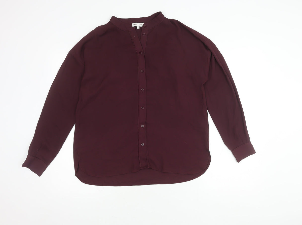Warehouse Women's Purple Button-Up Shirt Size 12