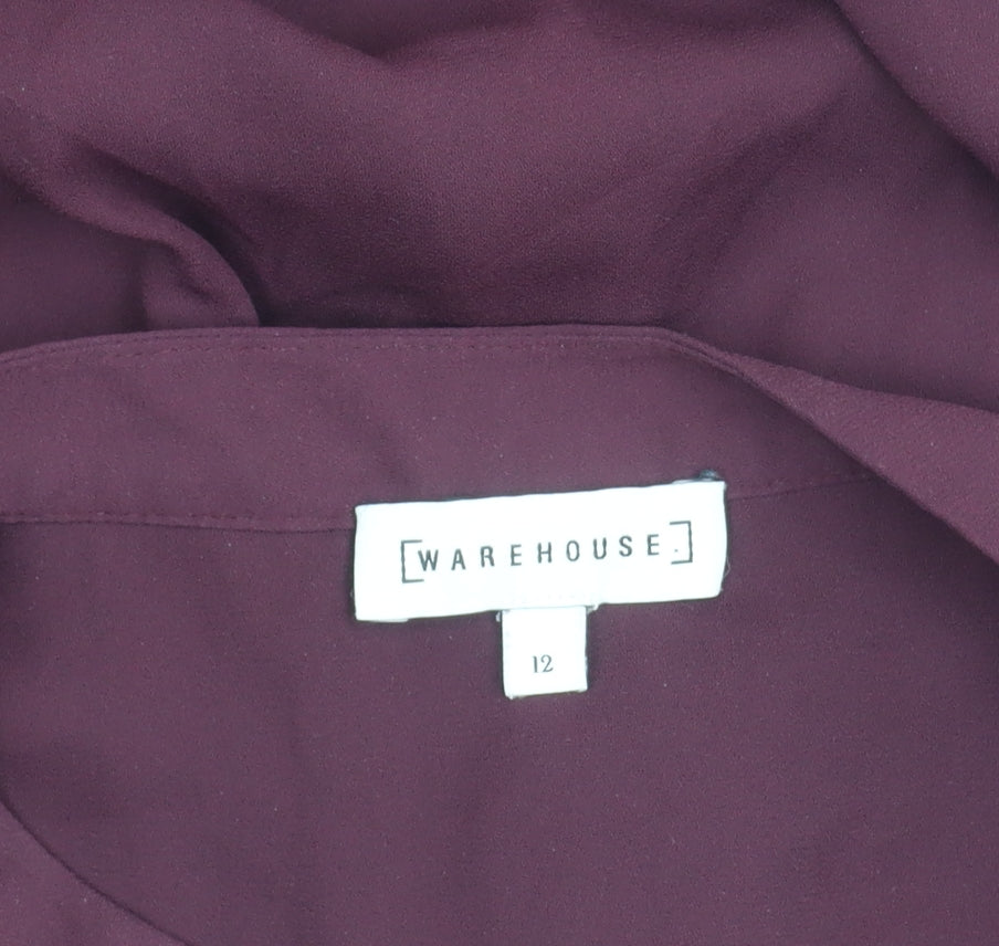 Warehouse Women's Purple Button-Up Shirt Size 12