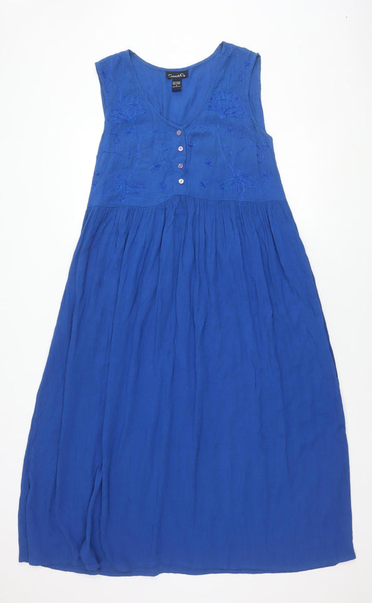 Casual & Co. Women's Blue Sleeveless Dress, Size S