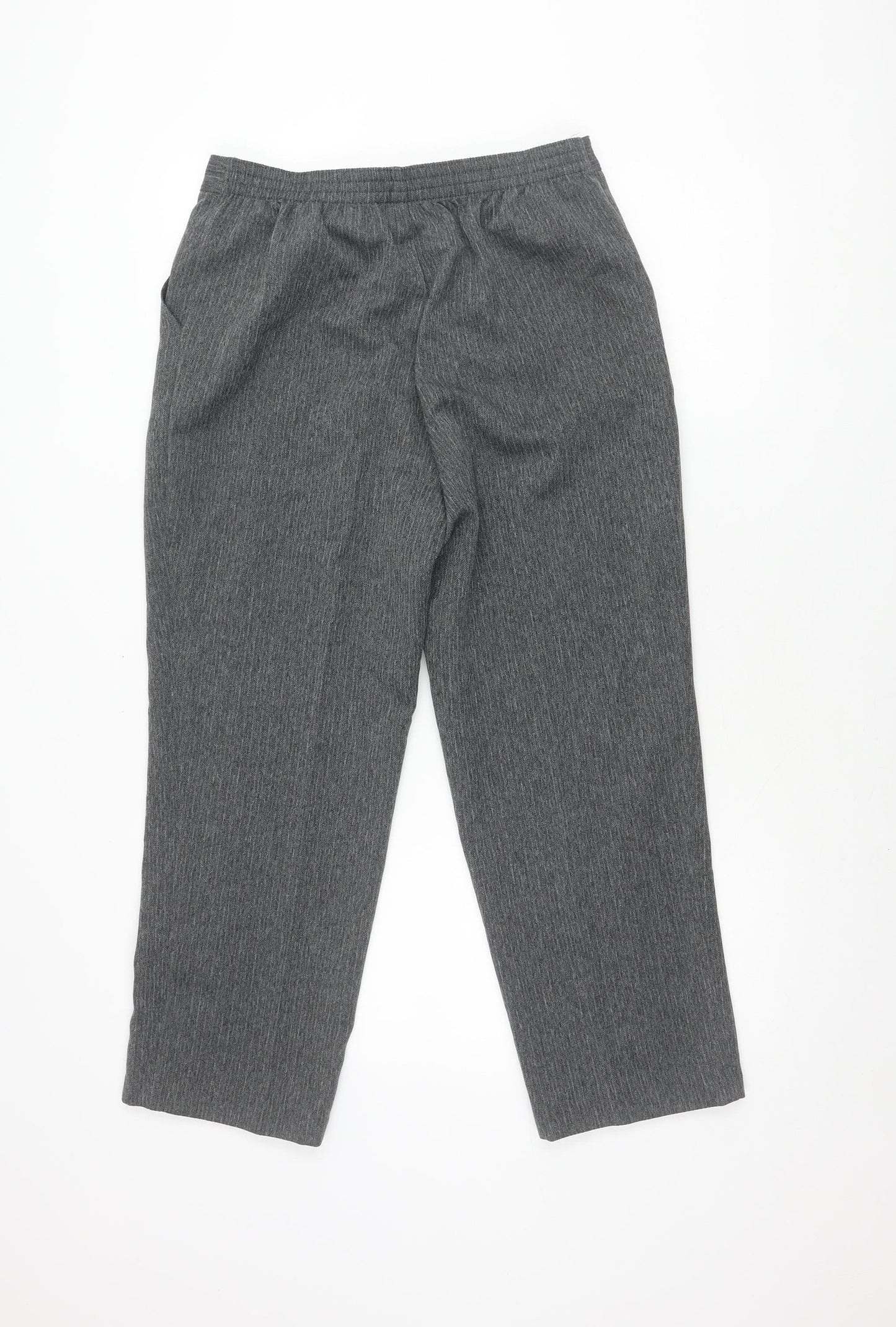 Marks and Spencer Women's Grey Herringbone Trousers