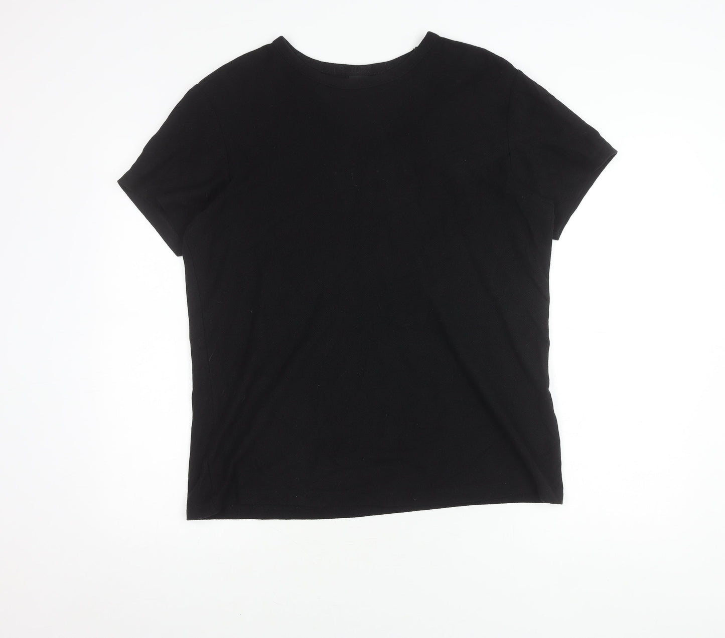H&M Men's Black Cotton Crew Neck T-Shirt, Size S