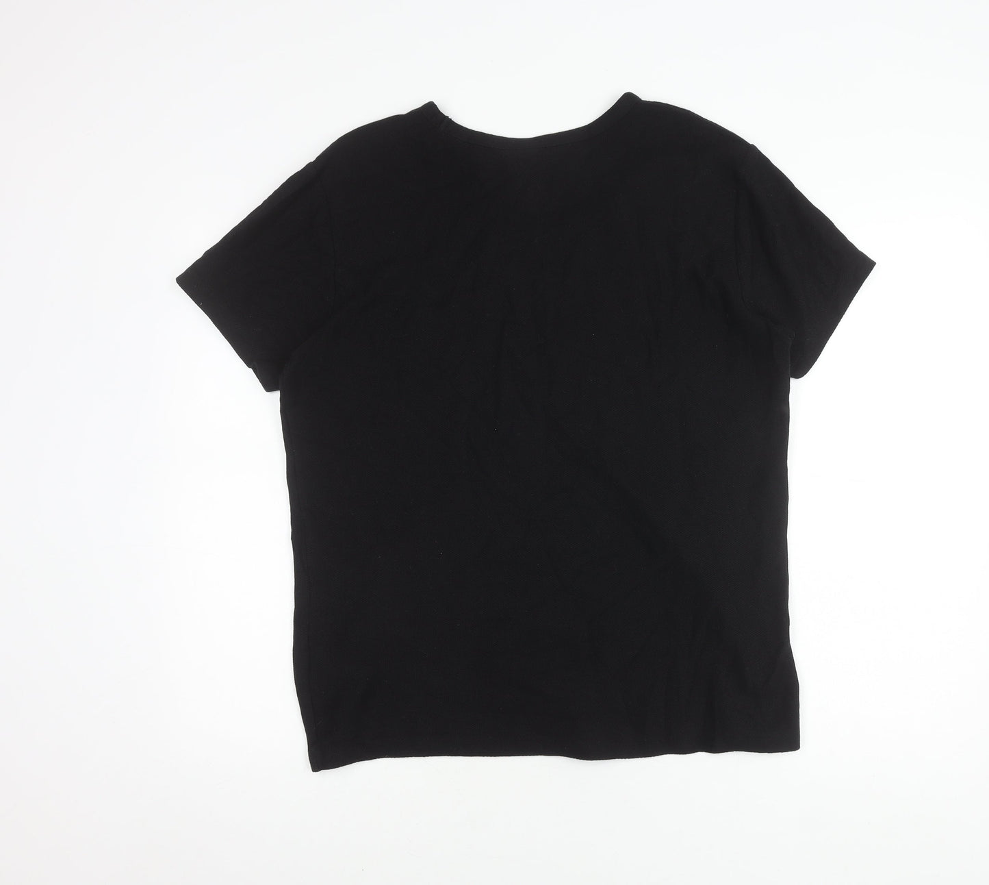 H&M Men's Black Cotton Crew Neck T-Shirt, Size S