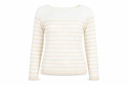 Gap Women Beige Striped Pullover Jumper XS