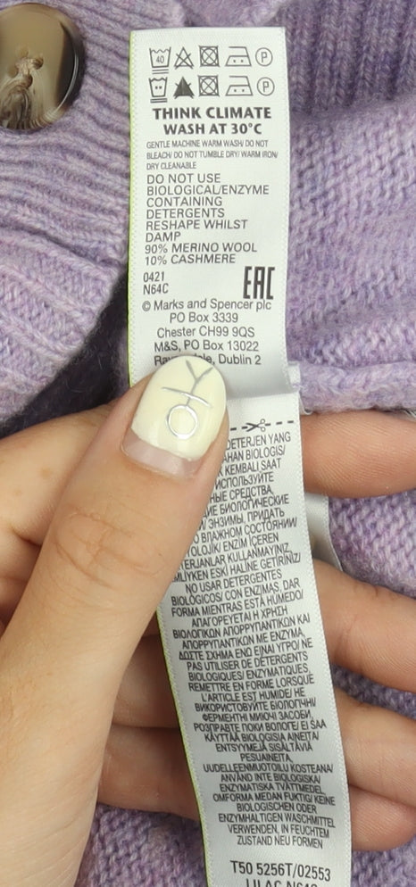 Marks and Spencer Women's Purple Cardigan Size 16