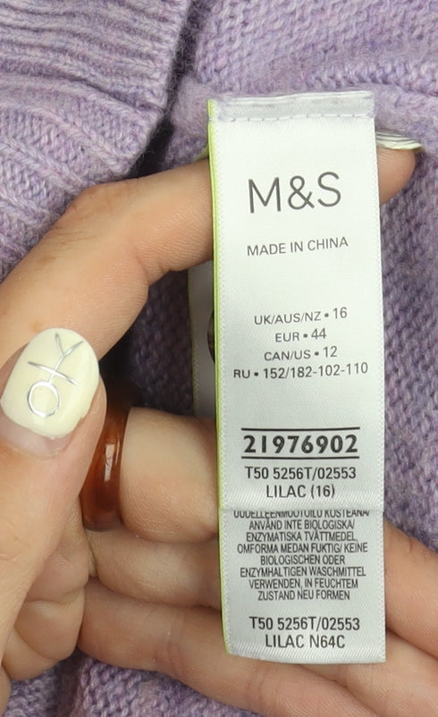 Marks and Spencer Women's Purple Cardigan Size 16
