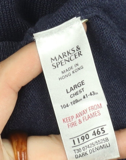 Marks & Spencer Men's Blue L Pullover Jumper