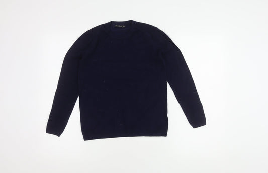Zara Unisex Blue Medium Pullover Crew Neck Jumper