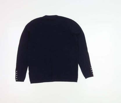 Zara Womens Blue Medium Pullover Crew Neck Jumper