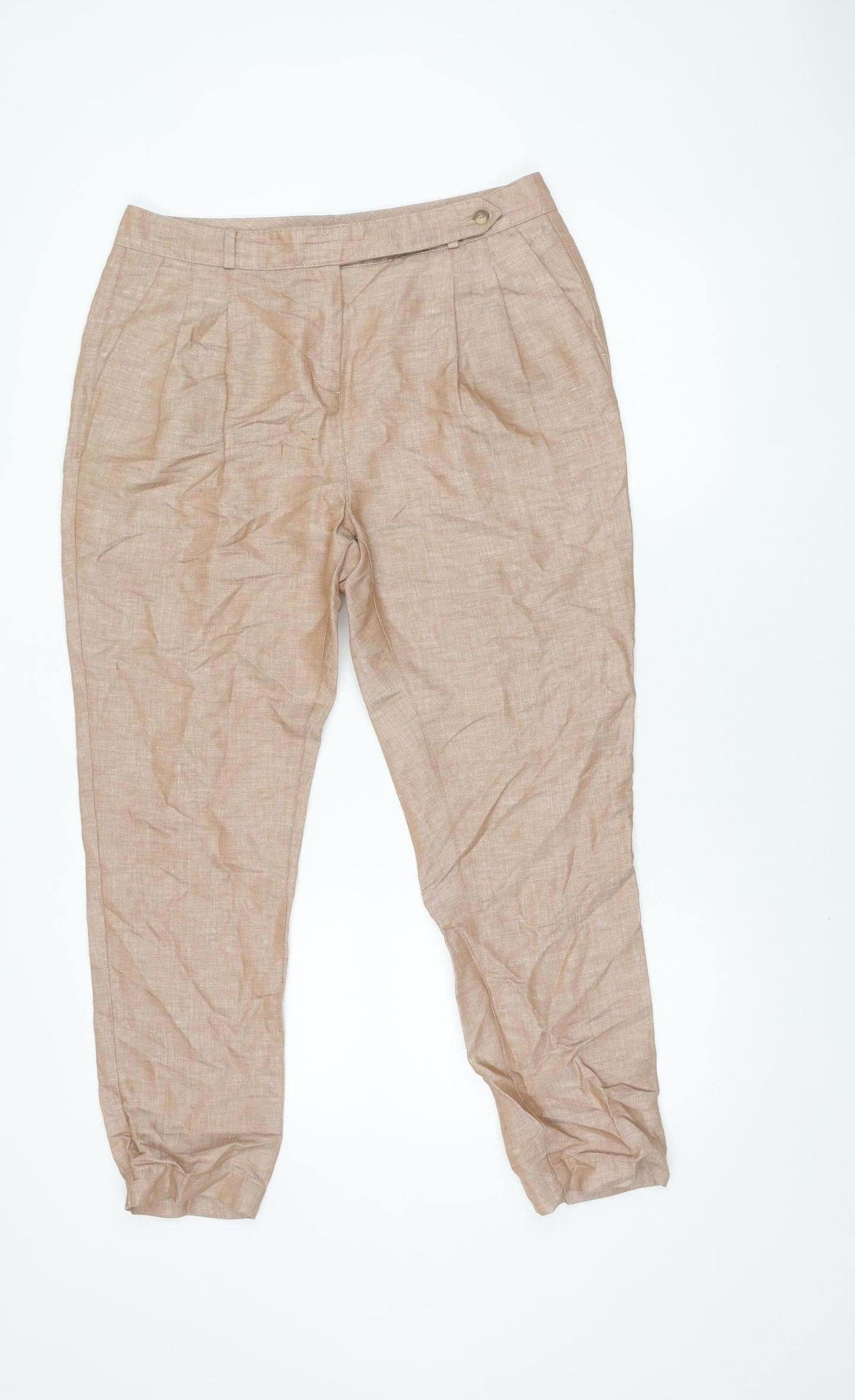 Marks and Spencer Women's Brown Linen Trousers