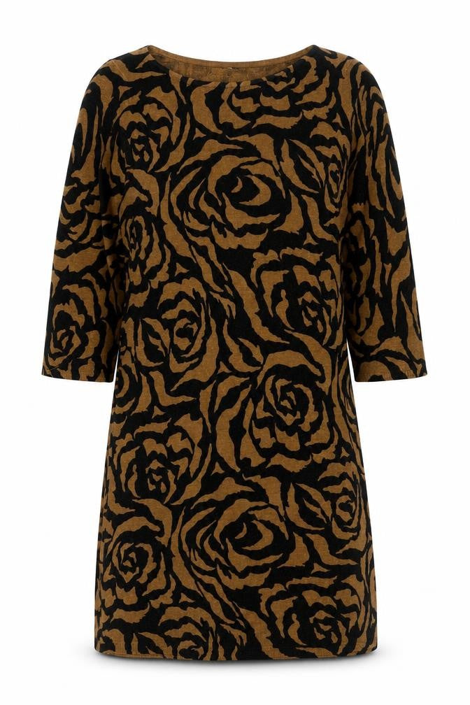 Marks & Spencer Women's Brown Floral Dress, Size 14