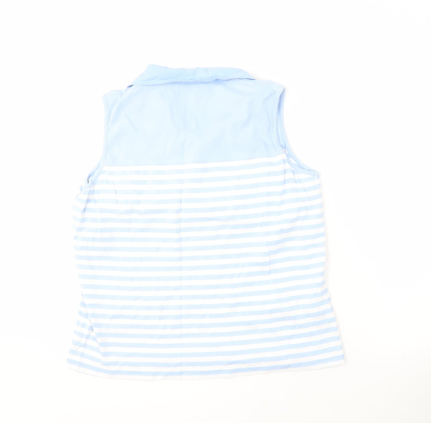 Viyella Women's Blue Sleeveless Polo Shirt, Size L
