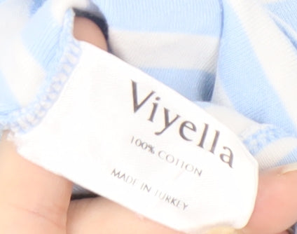 Viyella Women's Blue Sleeveless Polo Shirt, Size L