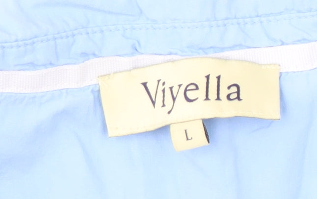 Viyella Women's Blue Sleeveless Polo Shirt, Size L