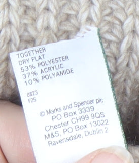 Marks & Spencer Women's Beige XS Roll Neck Jumper