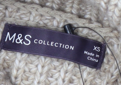 Marks & Spencer Women's Beige XS Roll Neck Jumper