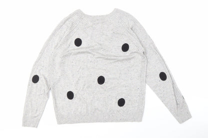 Next Women's Grey Polka Dot Pullover Jumper M
