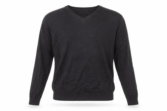 Next Men's Black Cotton V-Neck Pullover Jumper - L