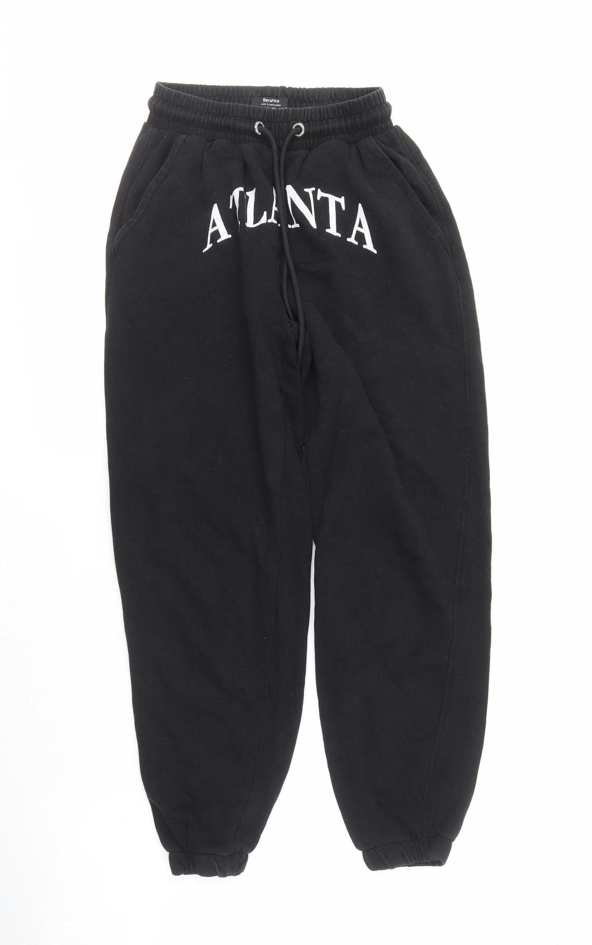 Bershka Black Women's Jogger Trousers XS, Elastic Waist